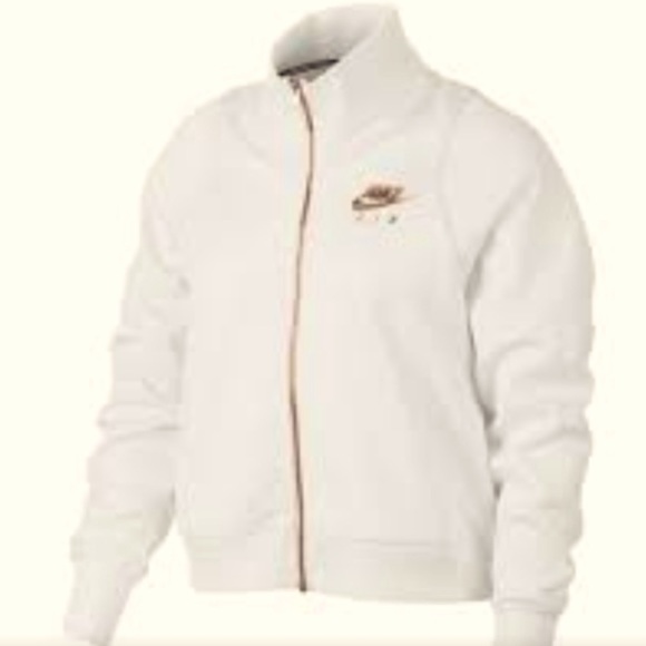 Nike Jackets & Blazers - Nike Rose Gold Zipper Off White Jacket Gold Foil Nike Logo